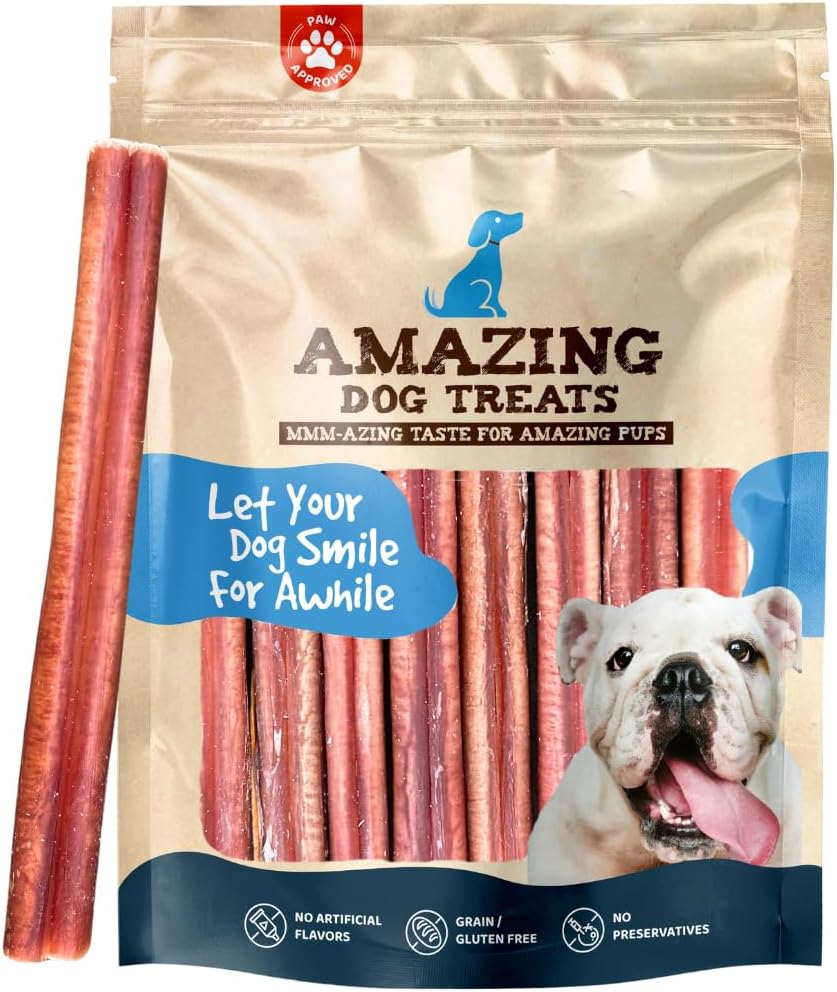 Amazing Dog Treats - Medium Size Bully Sticks (15 Pcs/Pack) - Long Lasting Bully Sticks for Small to Medium Dogs - Image 9