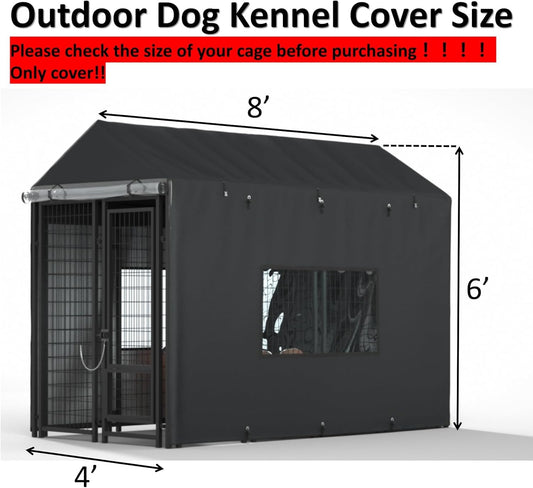 LYBOSH waterproof dog cage cover transparent front panel detail view