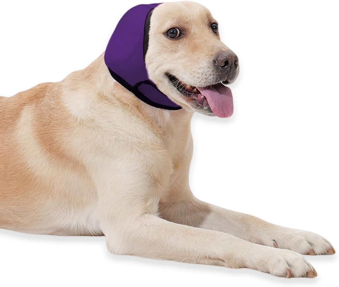 Dog Ear Cover for Hematoma,Bathing,Grooming,Drying,Fashion No Shake Ear Wraps for Dogs Ear Muffs Noise Protection Anxiety Relief,Waterproof Dog Calming Hoodie Shower Cap(Green,M) - Image 10