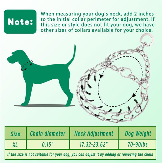IIT dog pinch training collar displaying comfort rubber tips on prongs
