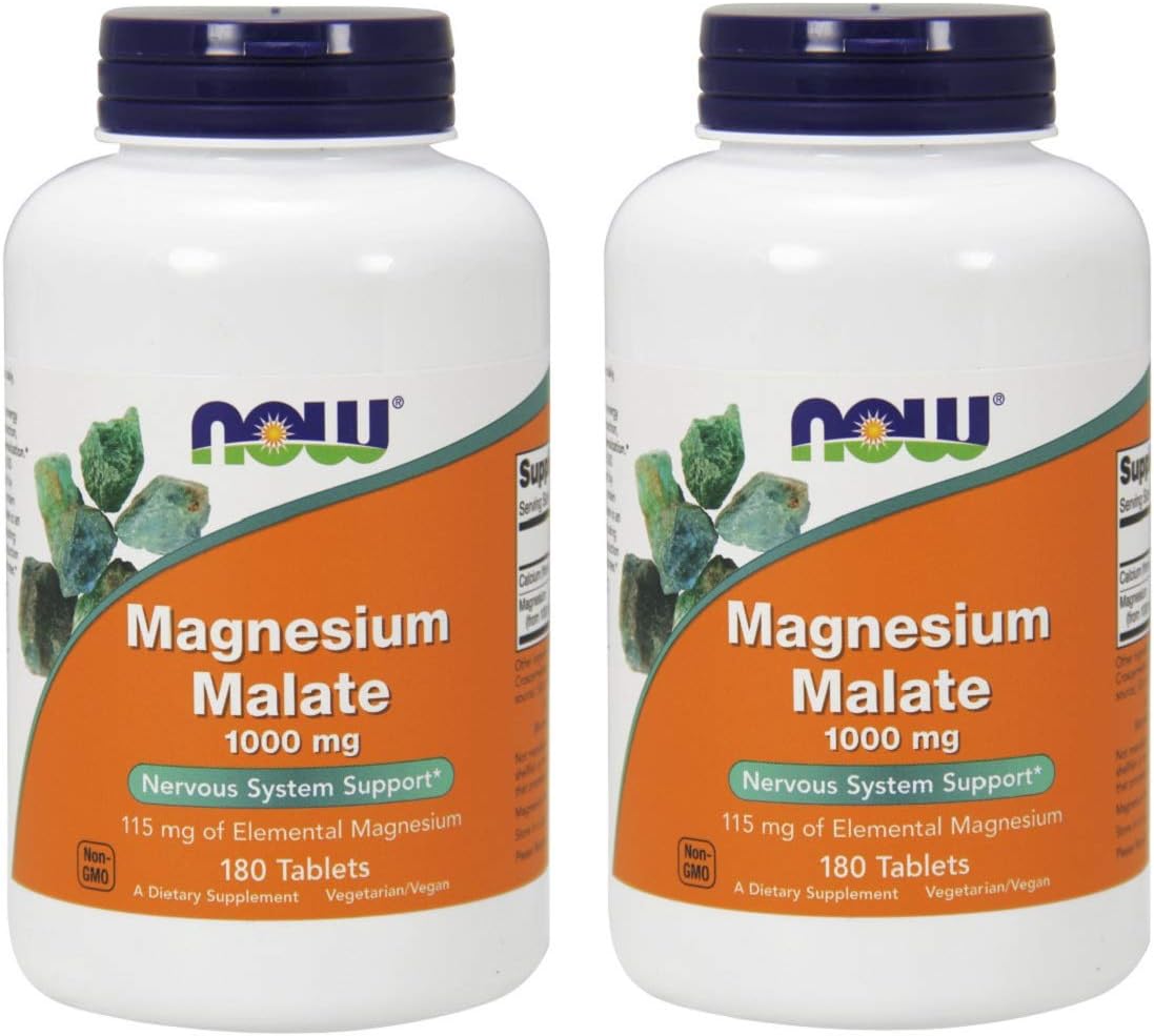 Full range presentation of the authentic USA imported NOW Foods Magnesium Malate tablets for Indian wellness enthusiasts.