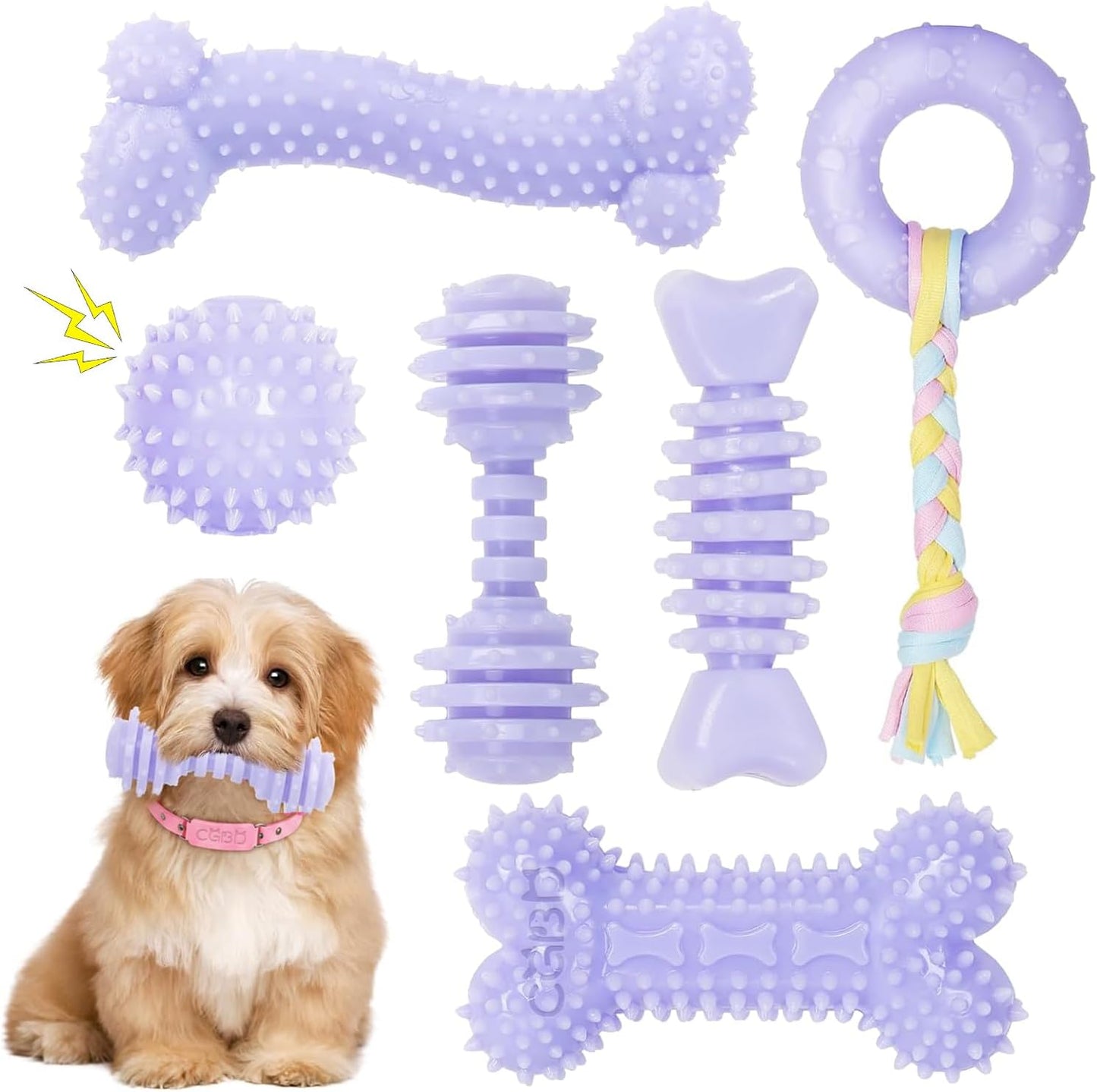 Puppy Toys, 6 Pack Dog Chew Toys for Puppy, Cute Pink Small Dog Toys, Puppy Teething Toys for Puppies, Soft Durable Interactive Chew Toy for Small Dogs - Image 14