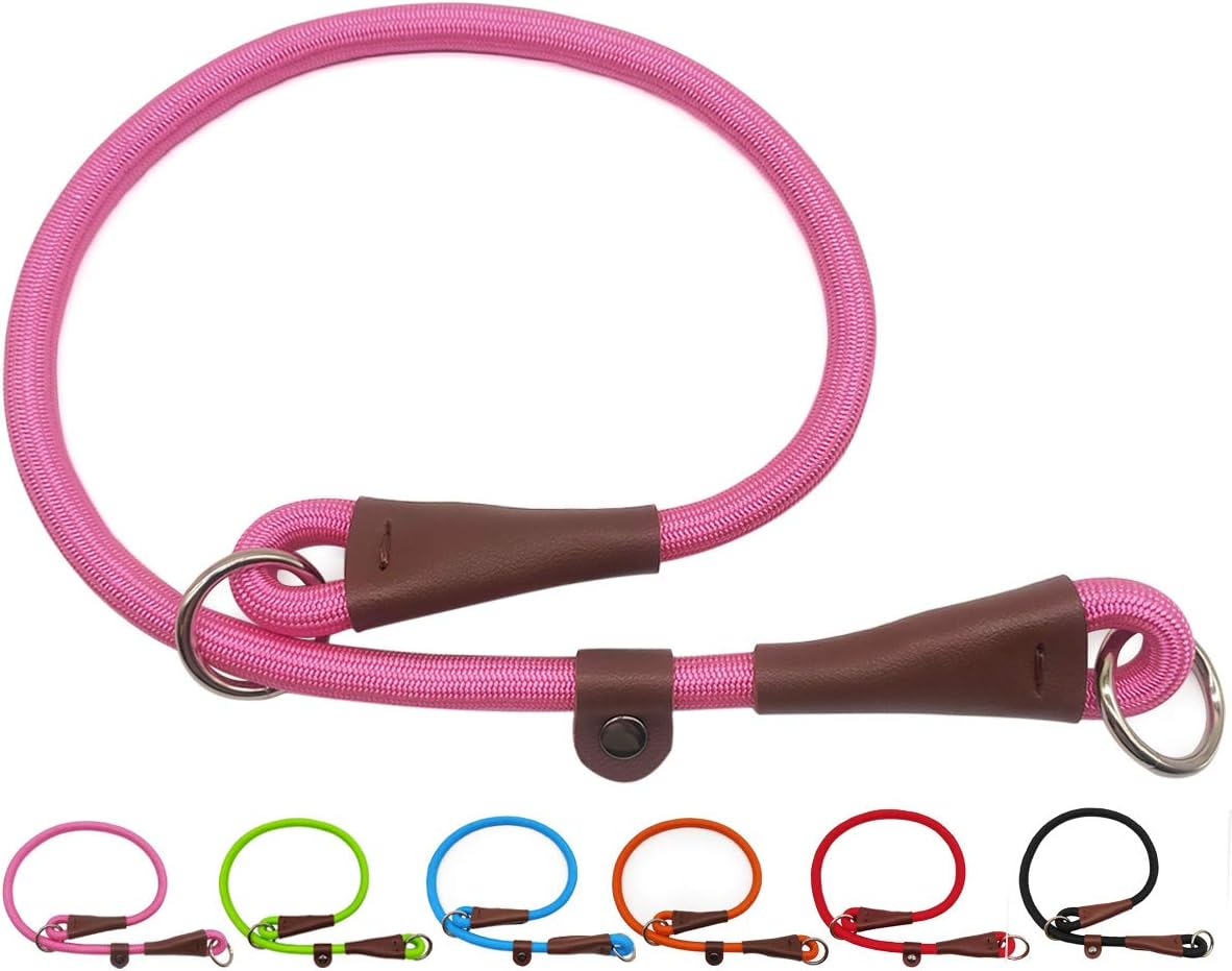 MayPaw Slip Collar Nylon Rope Adjustable Collar for Dog Training- No Pull Round Martingale Dog Collars for Small Medium Large Dogs(24" x 1/2", Black) - Image 14