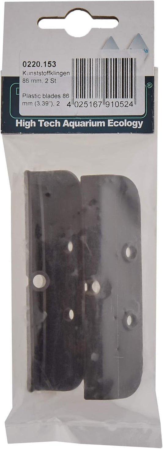 Close up view of the eighty six millimeter plastic scraper edge for aquarium magnet cleaning.