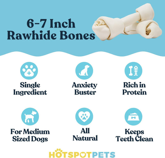 Close up of 7 inch natural beef rawhide roll for dogs
