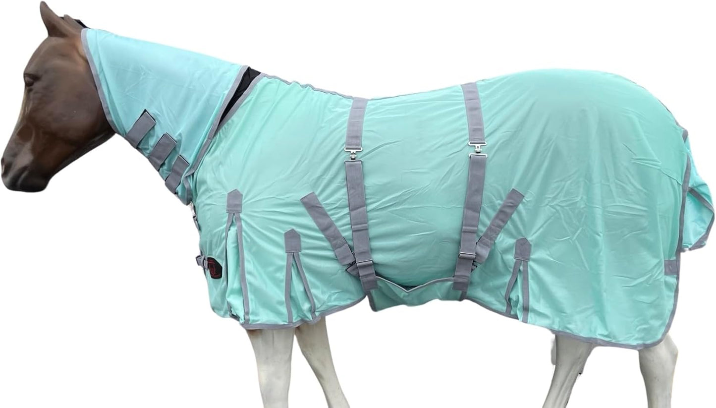 Tech Equestrian heavy duty horse mesh sheet full body turnout view
