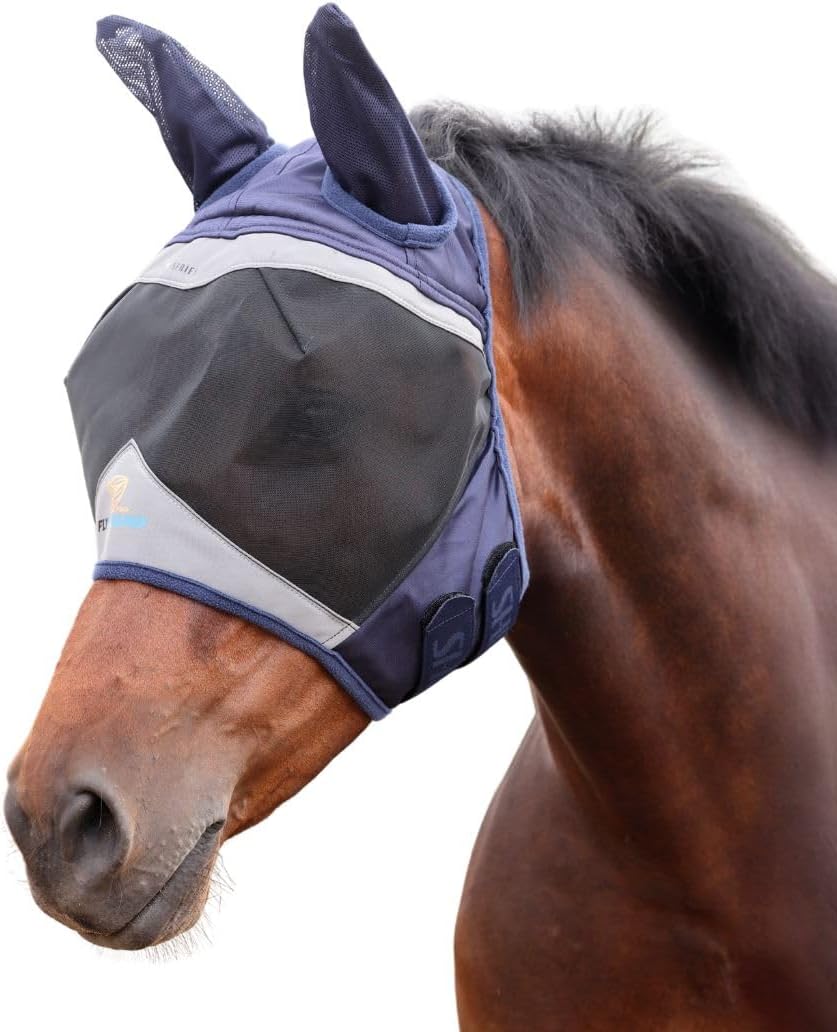 Shires FlyGuard Pro fly mask packaging and product details