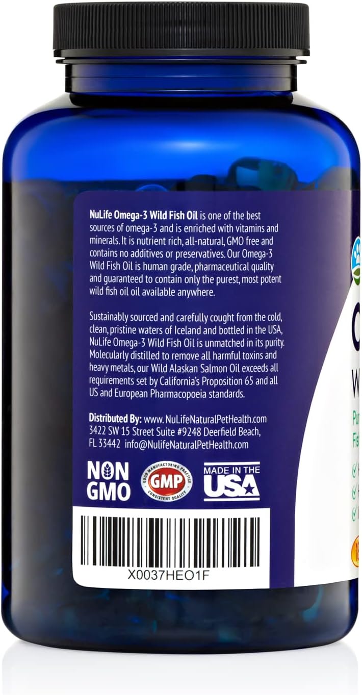 Pure Omega 3 Fish Oil for Dogs, Wild Caught from Iceland, Skin and Coat Supplement for Shedding, Dry Itchy Skin and Allergies, Rich in EPA + DHA with Omega 3, 6 & 9 Fatty Acids, 1000mg, 180 Capsules - Image 9