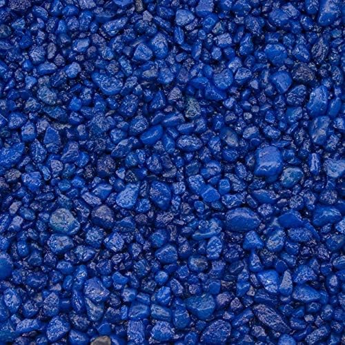 Close up of blue aquarium substrate gravel for freshwater tanks