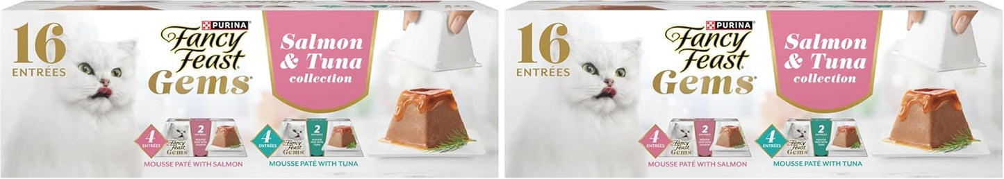 Fancy Feast Gems Pate Cat Food Mousse Salmon or Tuna and a Halo of Savory Gravy Wet Cat Food Variety Pack - (1) 8 ct. Boxes - 8 ct. Box - Image 11