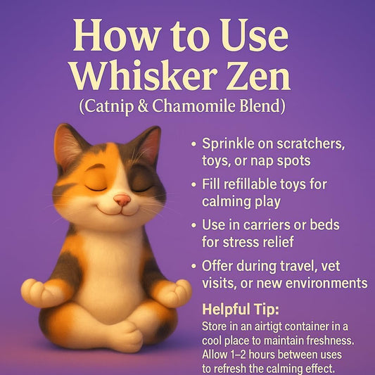 Resealable packaging of natural calming herbal mix for cats