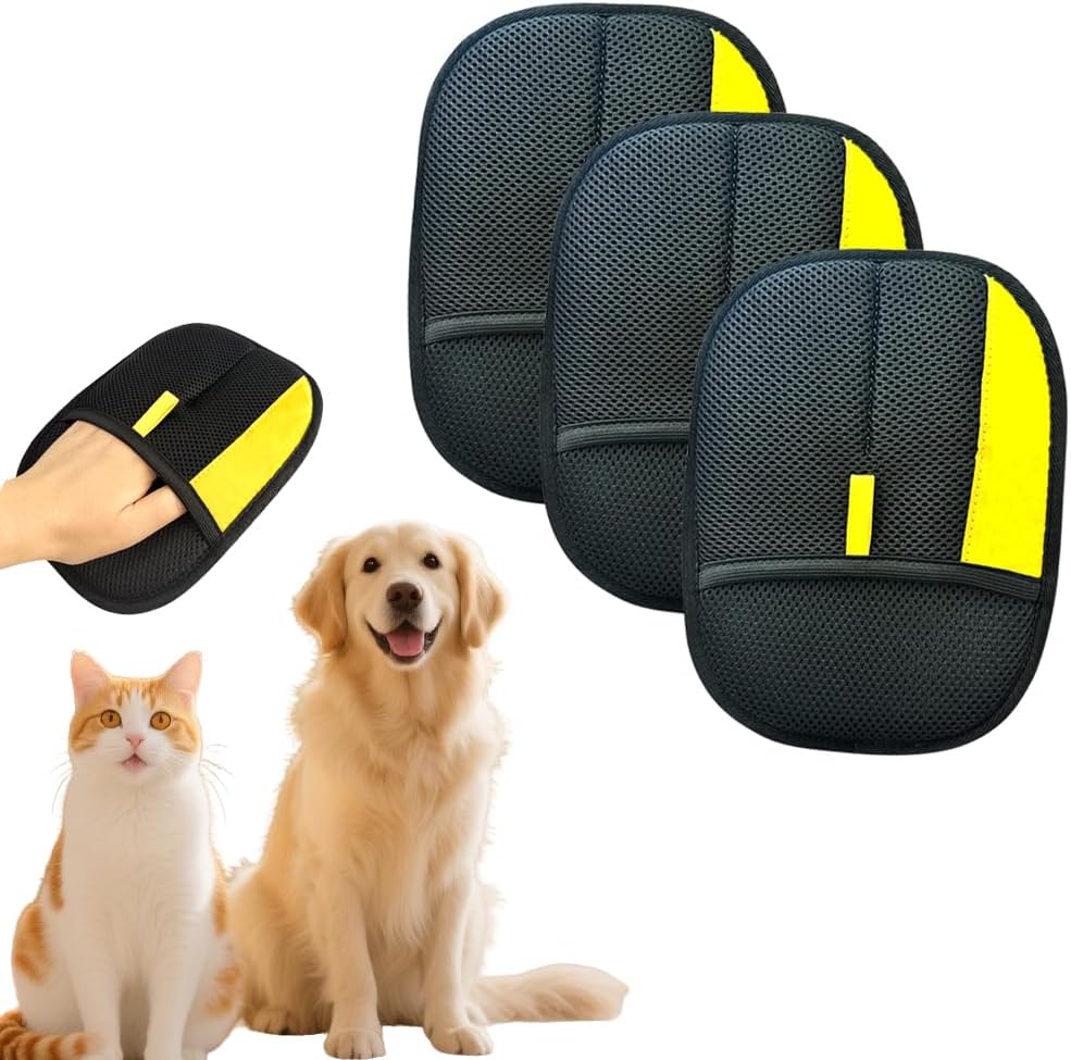 Electrostatic Pet Hair Removal Gloves: Quick Wiping - Reusable & Washable for Sofa Clothing Pet Beds Effortless Cats & Dogs Hair Remover for Busy Pet Owners (1pcs-Black) - Image 11