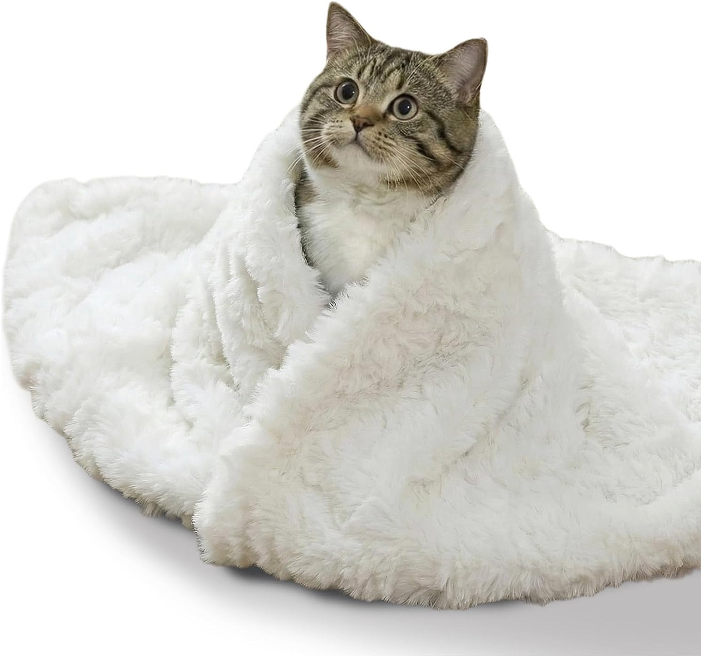 Cat Blanket for Indoor Cats - Ultra Thick 460GSM Faux Rabbit Fur & 260GSM Sherpa, Small Pet Throw for Carrier, Crate & Couch Protection, Soft Thermal Kitten Bedding, 21"x18" Grey - Image 10