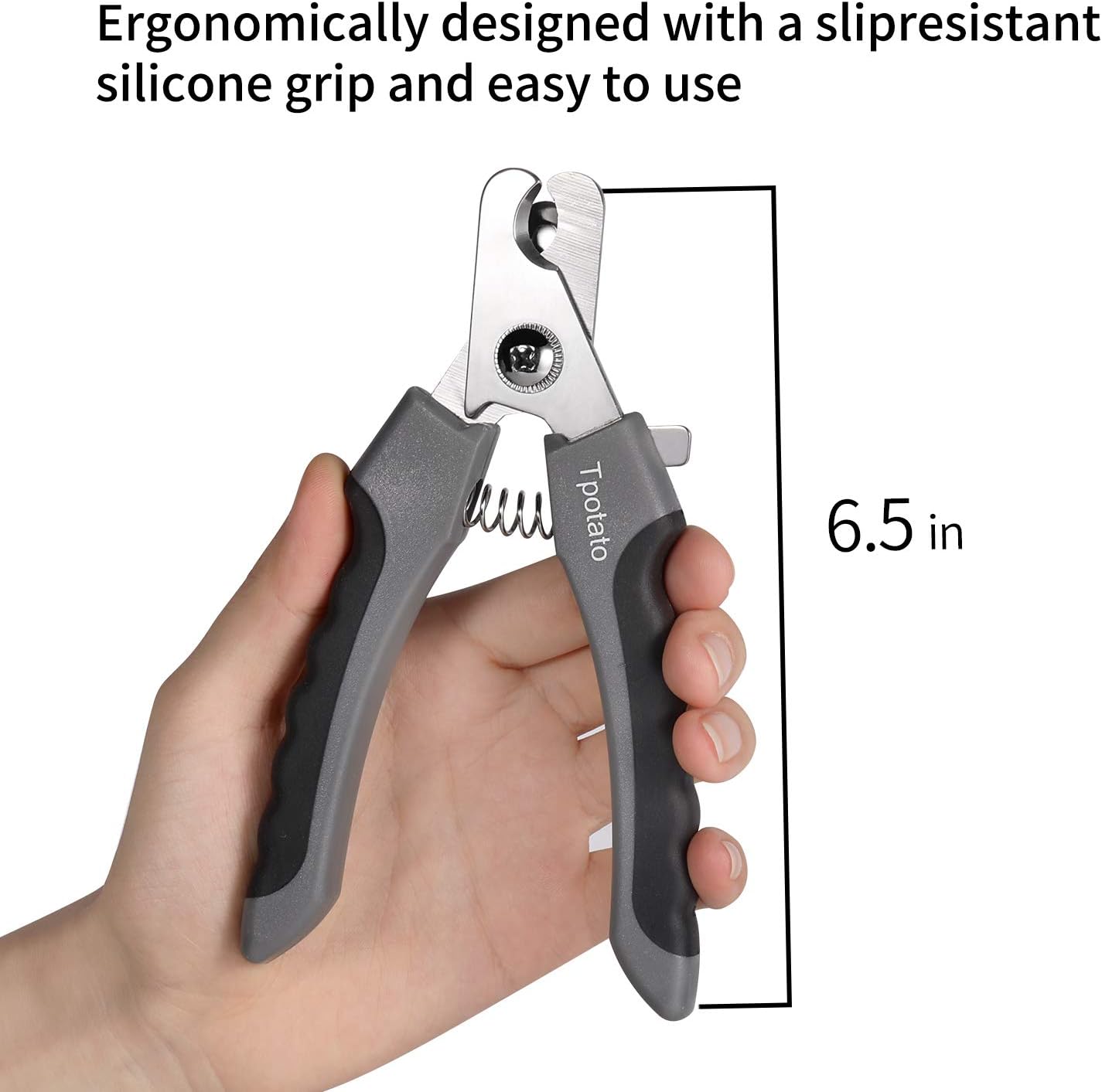 Tpotato pet grooming tool featuring one-click slide lock for safety