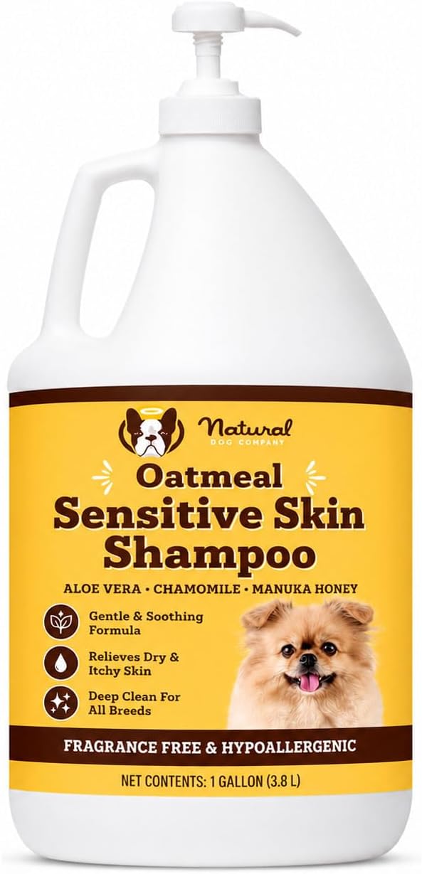 Natural Dog Company Sensitive Skin Dog Shampoo - Hypoallergenic Oatmeal Anti Itch Shampoo for Dogs, Gentle Puppy & Dog Wash with Aloe Vera, Manuka Honey & Chamomile, Odor Control, 12 oz - Image 12