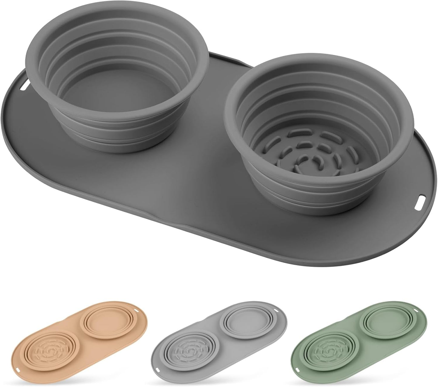 HOYEHOLA green pet slow feeder mat showing raised separation ridges