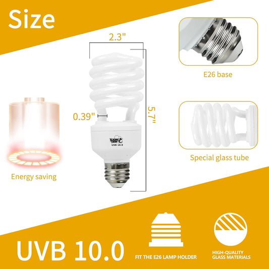 Lucky Herp 10.0 26 Watts compact fluorescent lamp for terrariums