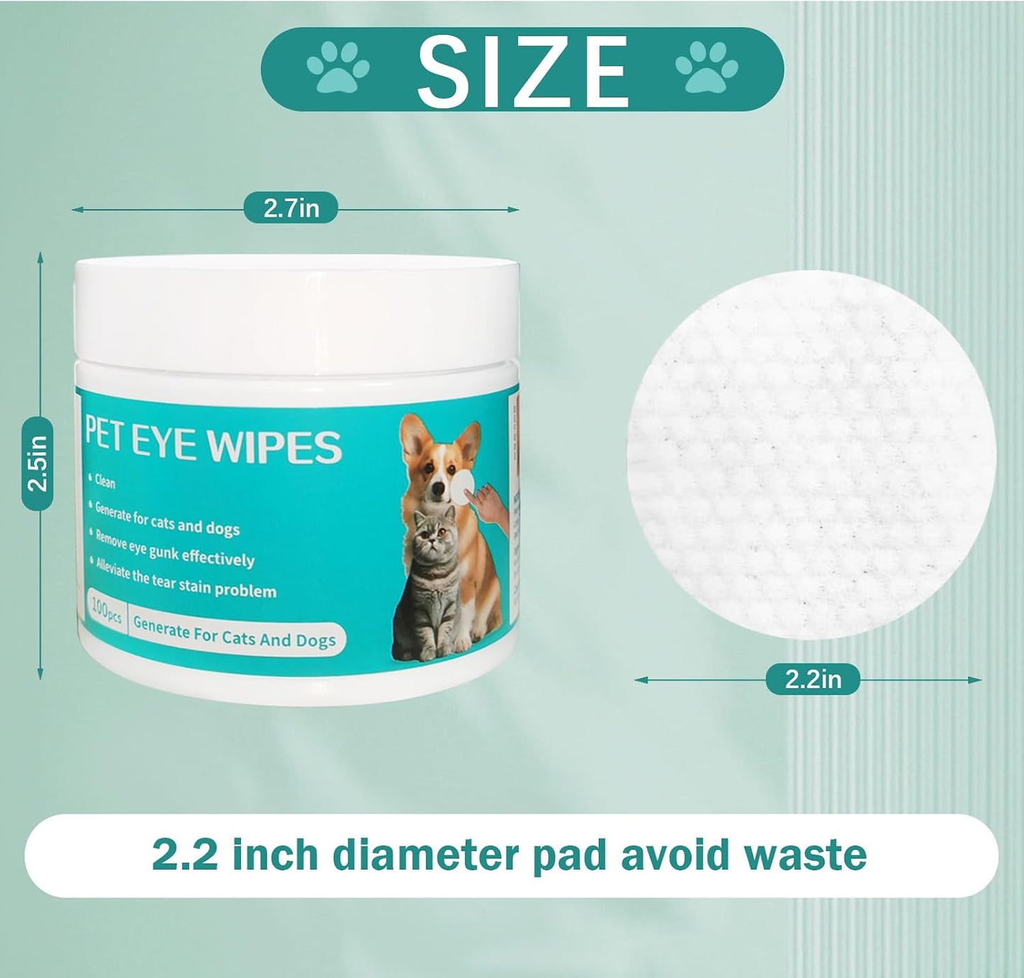 Vegudeyo pet tear stain remover wipes packaging with 100 counts label visible