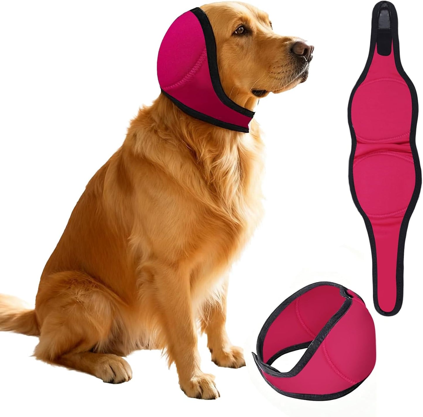 Dog Ears Cover, Dog Ear Muffs Noise Protection, Adjustable No Shake Ear Wrap Comfortable Quiet Dogs Calming Hood Blow Drying Headband Wraps (Grey, Small(Head Circle:10"-15")) - Image 14