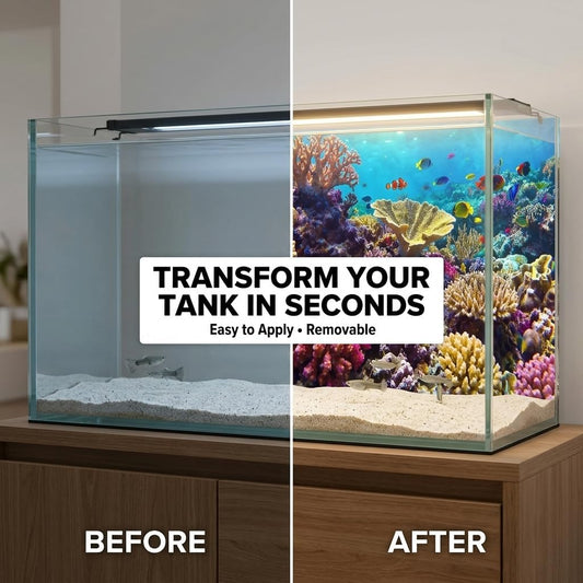 Ricomboo polyester cloth fish tank background with aquatic plant theme
