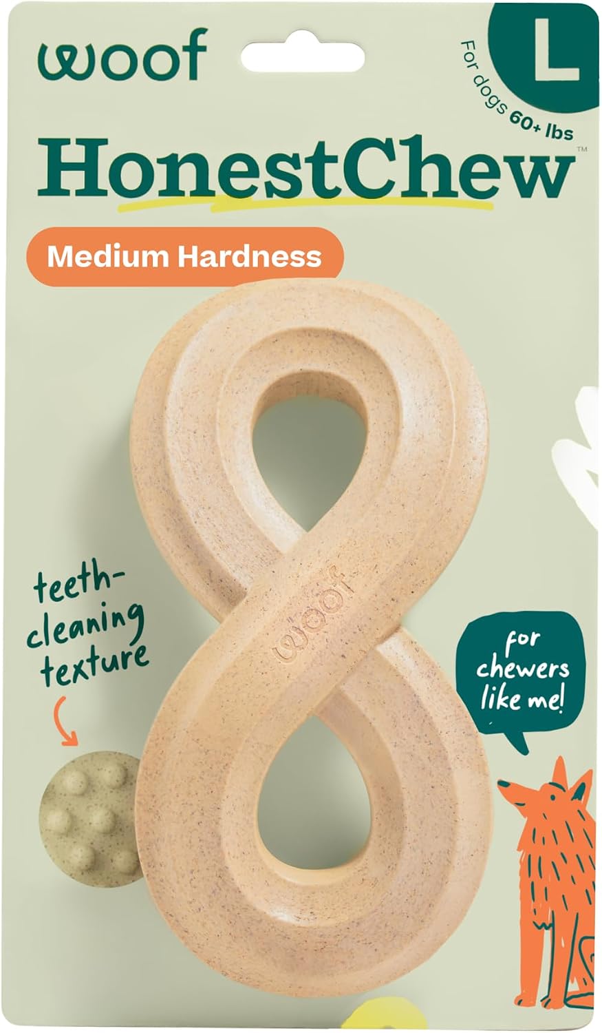 WOOF HonestChew Dog Toy Infinity - Durable Dog Chews - Made with Natural, Plant-Based Ingredients - Splinter-Resistant - Safer Than Dog Bones - Small - Image 10