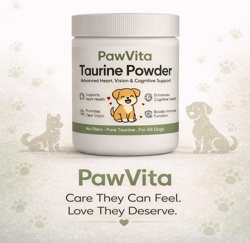 Pawvita taurine dietary supplement for dogs and cats on raw diets