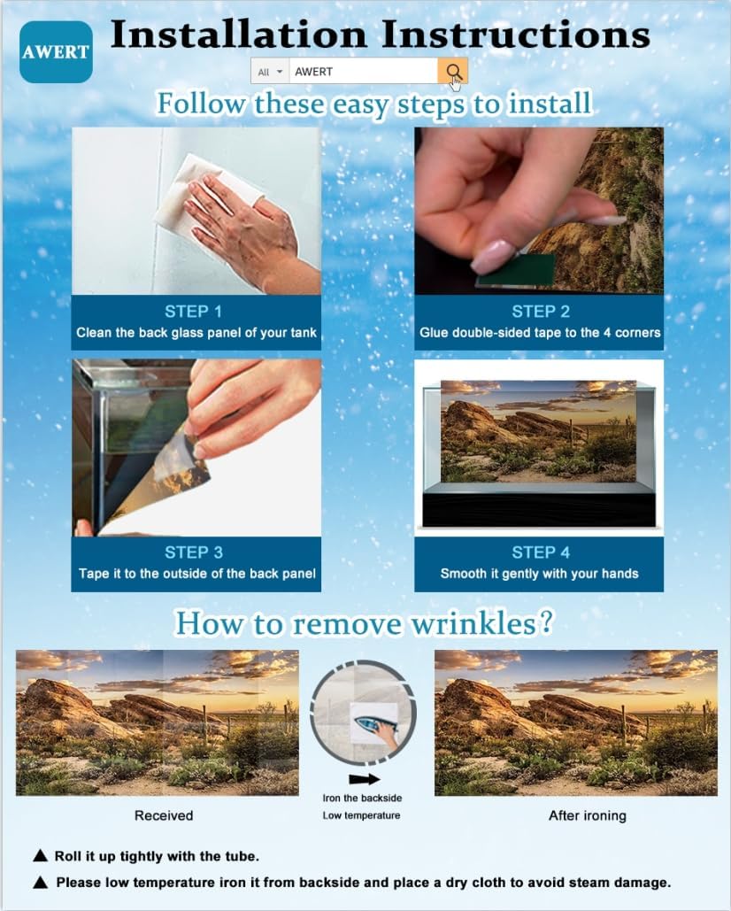 Authentic USA imported AWERT fish tank background installation view