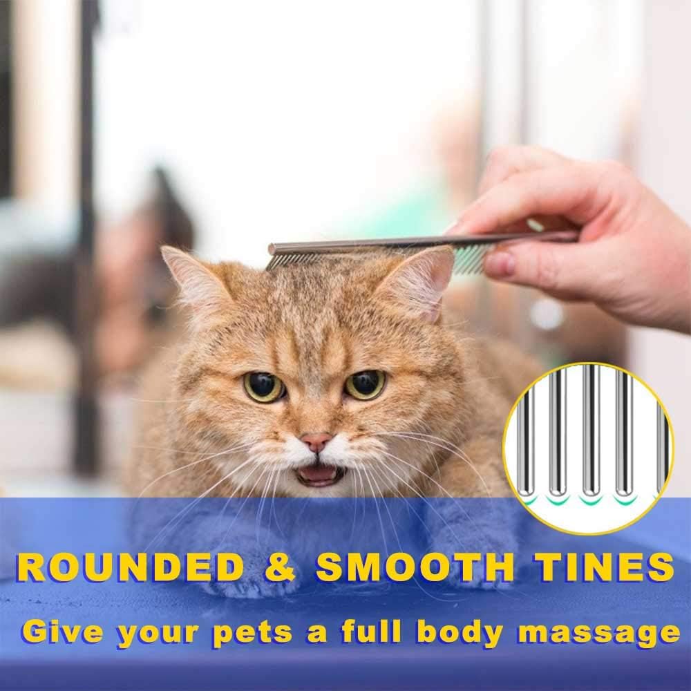 Safely designed pet comb set for professional home grooming maintenance.