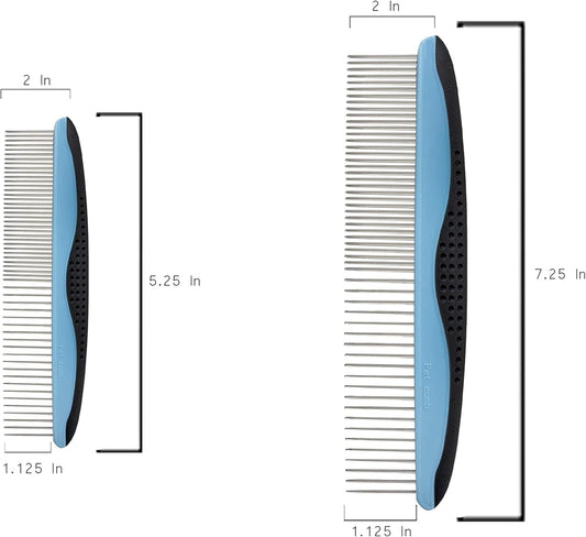 Vingvo cat grooming kit showing dual spacing teeth for detangling mats