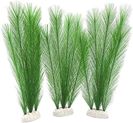 BEGONDIS silk fabric fish tank plants with sturdy white bases
