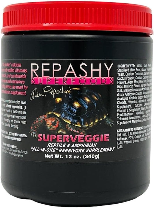 Repashy SuperVeggie nutritional supplement powder jar close up