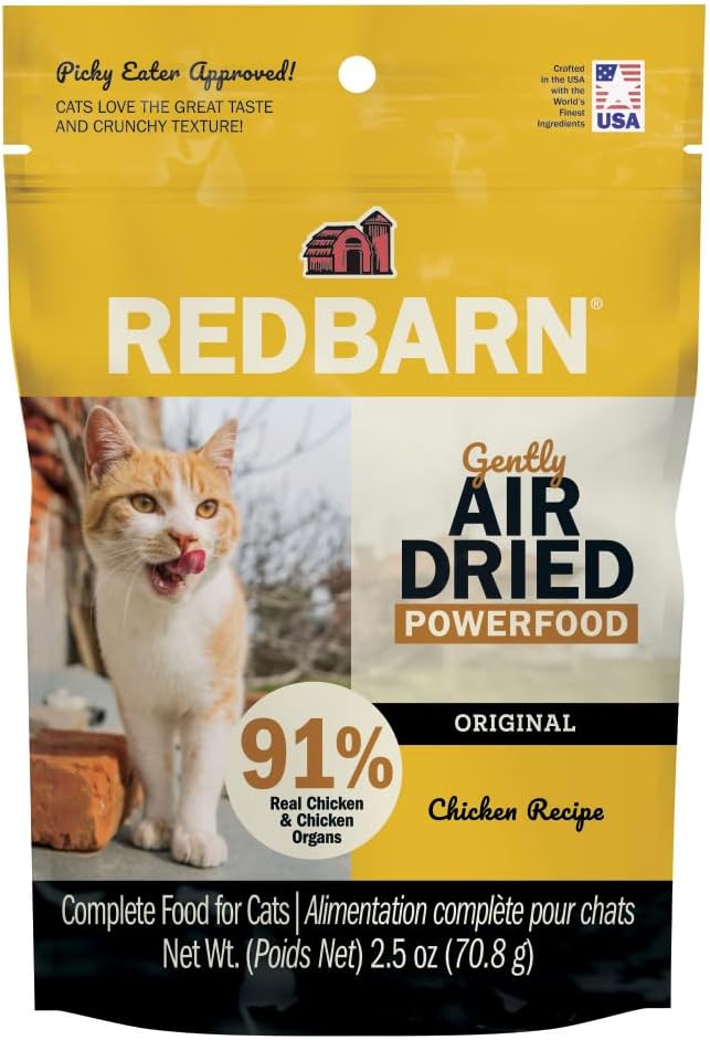 Redbarn Air Dried Powerfood for Cats with Real Chicken - Made in USA High Protein, Grain-Free Dry Cat Kitten Food Full Meal or Topper for Picky Eaters Supports Energy & Healthy Skin Coat - 2 lb Bag - Image 9