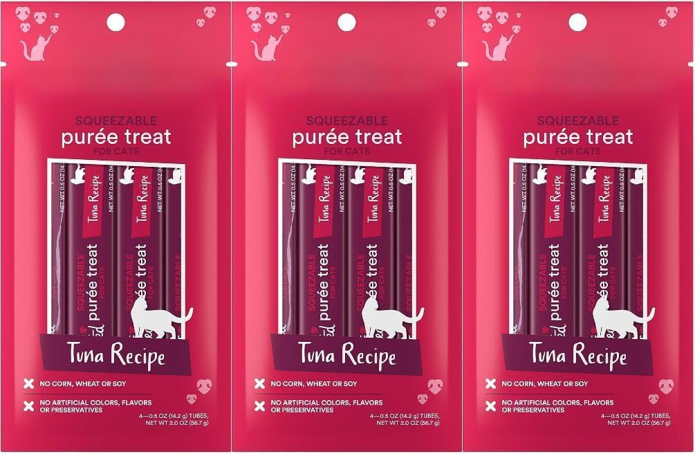 Lickable Cat Treats Squeezable Chicken Puree Tubes (12 x 0.5oz) | Grain Free Creamy Wet Treats for Picky Eaters Kittens Adults High Protein Moisture Rich Food Topper Bonding Snack - Image 9