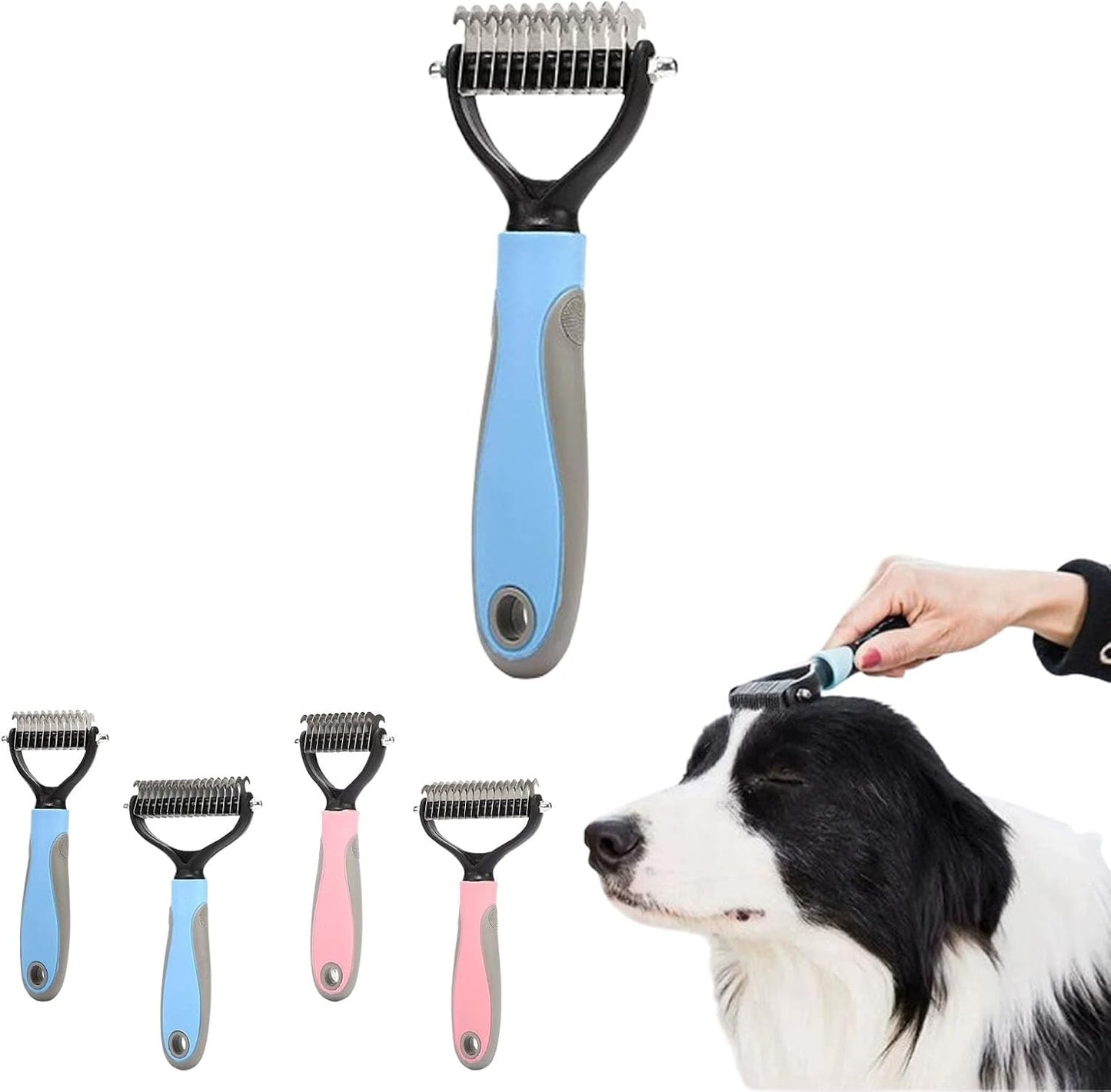 Grooming Tool for Dogs/Cats, Double Sided Pet Grooming Brush, Deshedding Combfor Cats, Deshedding Comb for Cats, Self-Cleaning Undercoat Depilatory Tool - Image 9