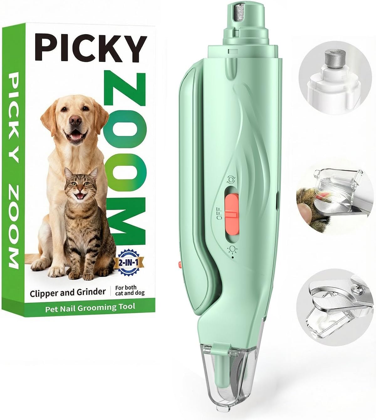 2-in-1 Dog & Cat Nail Clippers and Grinder with Light - Upgraded Safety Guard to Avoid Overcutting, Sharp Blade, Painless Quiet Pet Nail Claw Trimmers, Professional Grooming Tool for Large Small Pets - Image 11