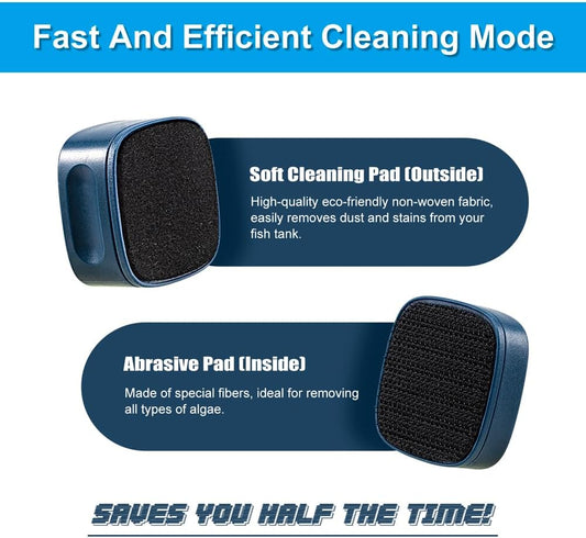 Small fish tank cleaner showing the high quality scrubbing pad surface.