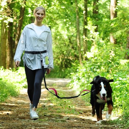 Side view of Vivaglory bungee dog leash for active owners