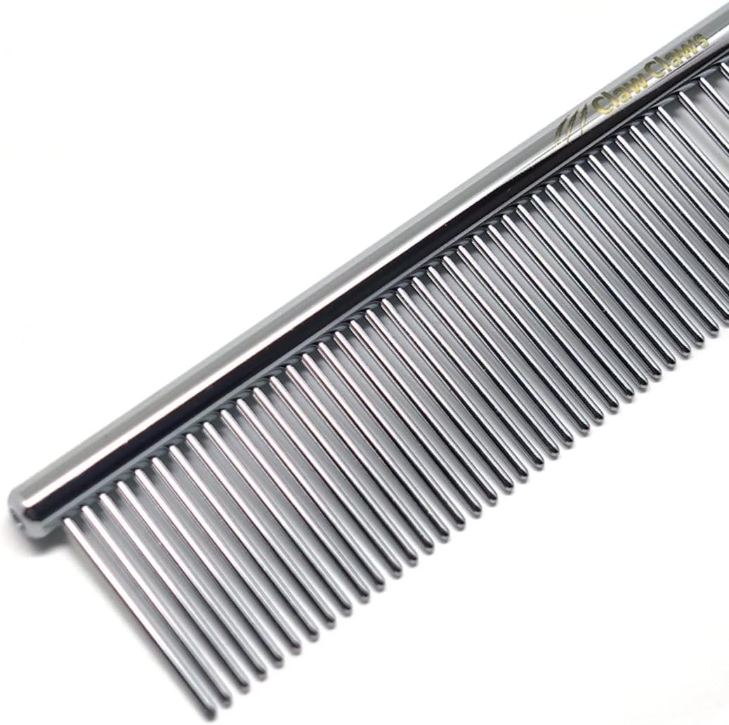 Greyhound Comb with Oval Handle for Dogs and Cats, Removing and Shedding Matted, Tangled Hair, Metal Comb with Stainless Steel Pins, Detangling Grooming Tool, Pet Comb (20% Fine Spacing)... - Image 9