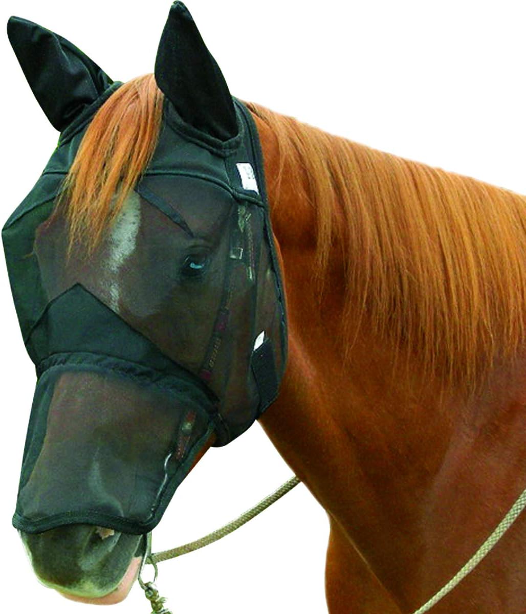 Cashel Quiet Ride fly mask secure fit over bridle