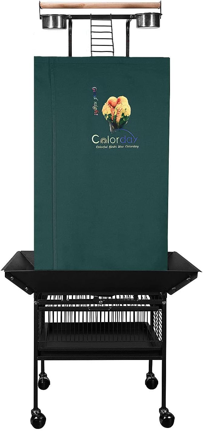 Colorday Good Night Bird Cage Cover for Large Bird Cage with Play Top (Patented), Black 68" - Image 11