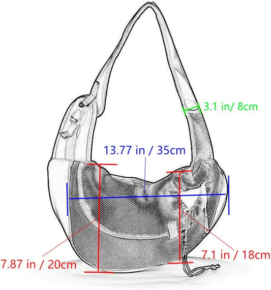 Kucehiup hands-free puppy backpack showing breathable mesh material