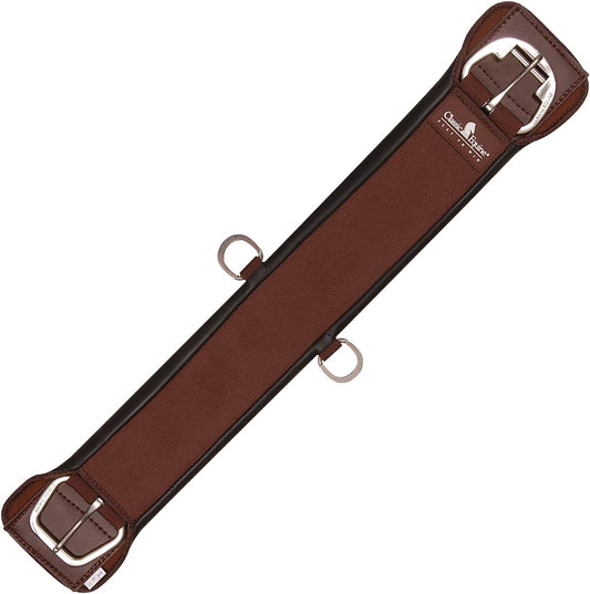 Close up look at the rust resistant roller buckles on the Classic Equine non chafing horse saddle girth