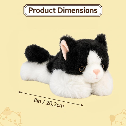 CZFDHP tuxedo kitten stuffed animal on an office desk