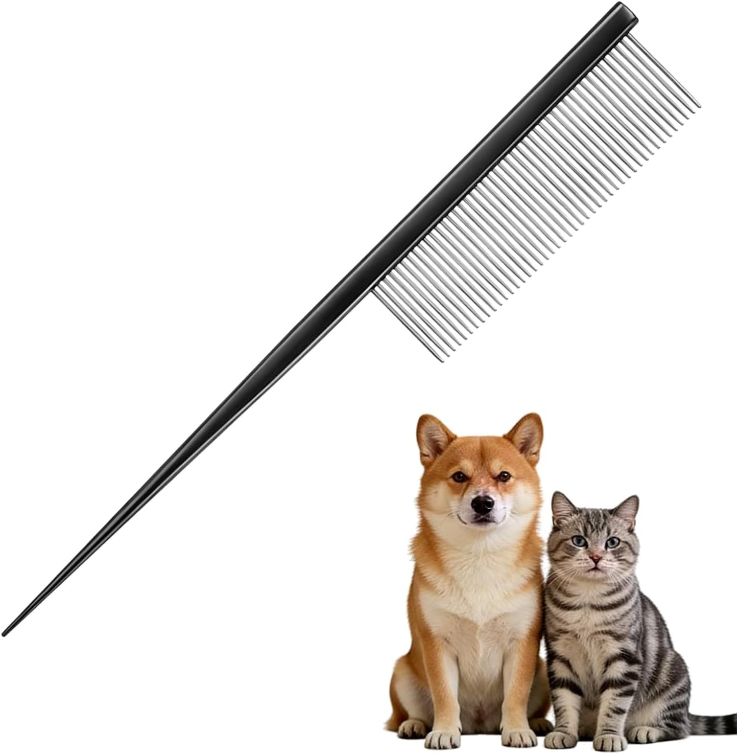 2 Pcs Grooming Pet Comb, 7.2Inch Dog Rat Tail Comb with Rounded Ends Cat Hair Trimmer Combs Knots Mats Loose Hair Removal (Pink), Intended for Small Dog Cat - Image 15