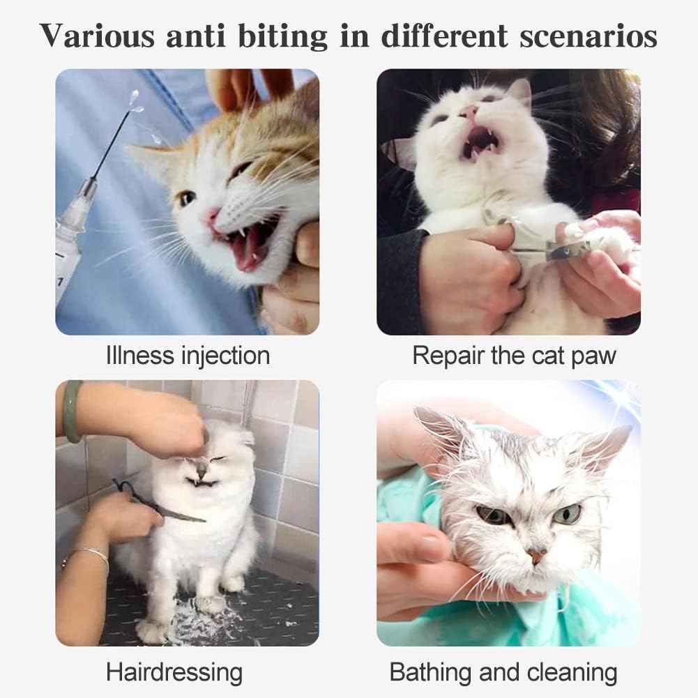 Cat Muzzle with Breathable Hood, Transparent Anti-Bite Astronaut-Style Face Cat Mask Hood for Grooming & Bathing, Trimming Nails, Prevent from Small Dog Cats Biting and Chewing, for Neck 7.36-8.94'' - Image 9