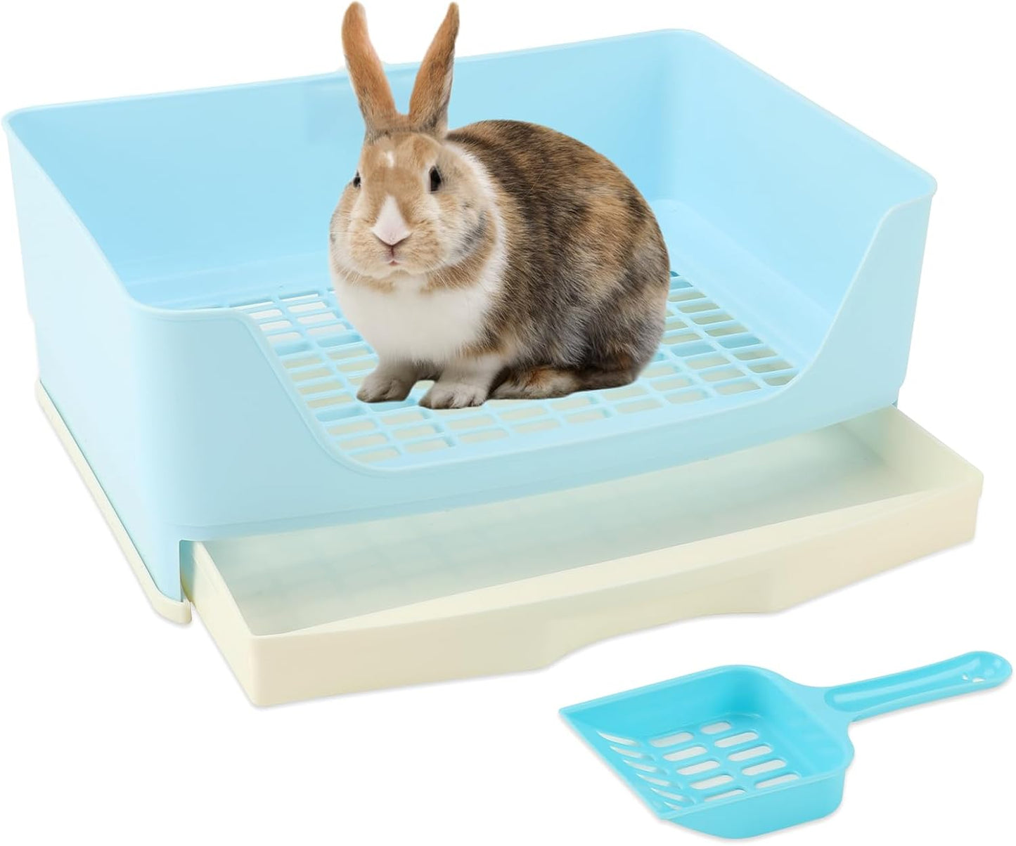 BWOGUE Large Rabbit Litter Box Toilet,Potty Trainer Corner Bedding with Drawer Larger Pet Pan for Adult Guinea Pigs, Rabbits, Hamster, Chinchilla, Ferret, Galesaur, Small Animals(White) - Image 9