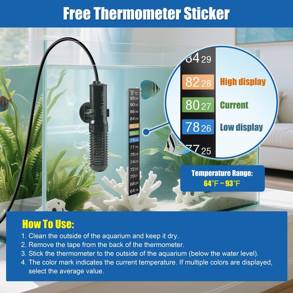 Close up of aquarium heater safety plastic casing