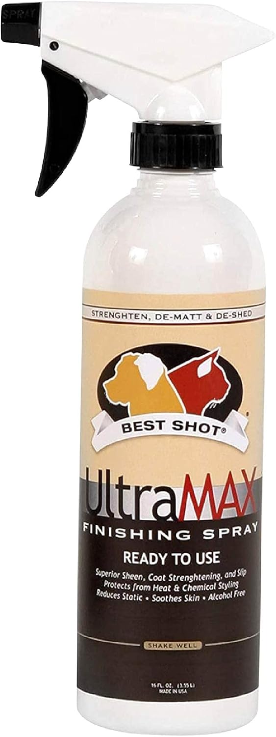 Best Shot UltraMAX Pro Finishing Spray, Ideal Detangler Spray for Pets, Hydrating and Soothing Pet Grooming Spray, for Dogs and Cats, 34 Oz. - Image 10