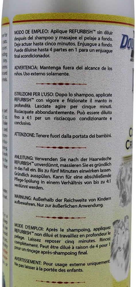 Sixteen ounce professional animal grooming creme rinse bottle for long hair