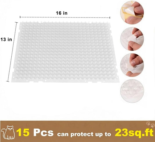 Close up of Yiteshi cat deterrent mat plastic spikes
